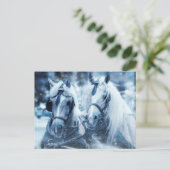 Winterfoto van het schitterende paard briefkaart (Staand voorkant)