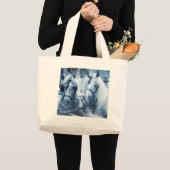 Winterfoto van het schitterende paard grote tote bag (Voorkant (product))