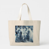 Winterfoto van het schitterende paard grote tote bag (Achterkant)