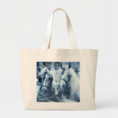 Winterfoto van het schitterende paard grote tote bag (Voorkant)