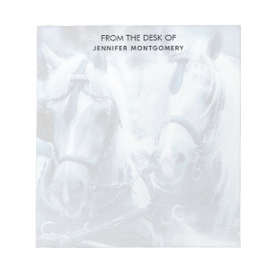 Winterfoto van het schitterende paard notitieblok