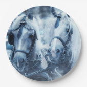 Winterfoto van het schitterende paard papieren bordje (Voorkant)