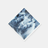 Winterfoto van het schitterende paard servet (Hoek)