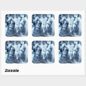 Winterfoto van het schitterende paard vierkante sticker (Vel)