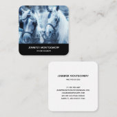 Winterfoto van het schitterende paard vierkante visitekaartje (Voorkant / Achterkant)