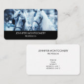 Winterfoto van het schitterende paard visitekaartje (Voorkant / Achterkant)