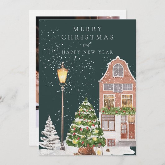 Winterfotokerstkaart Kaart (Voorkant / Achterkant)