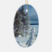 Winterfotosjabloon kerstversiering keramisch ornament (Rechts)