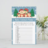 Winterfox Baby Animals Naam baby shower (Staand voorkant)