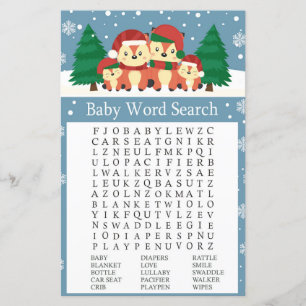 Winterfox Baby shower Word Search Game