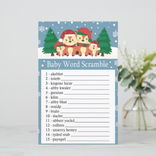 Winterfox Baby word scramble game (Staand voorkant)