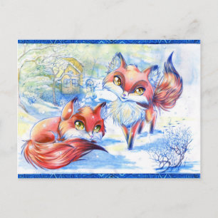 Winterfoxes Briefkaart