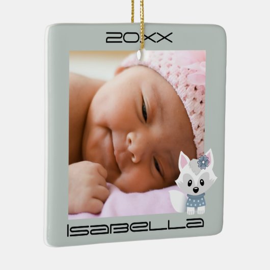 Winterfoxes Keramisch Ornament (Rechts)