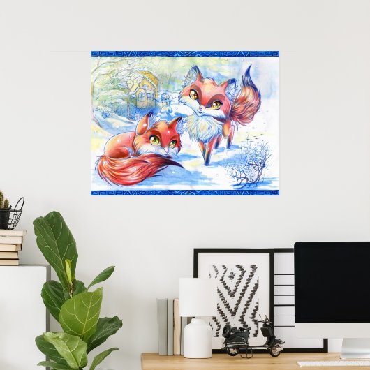 Winterfoxes Poster (Thuiskantoor)