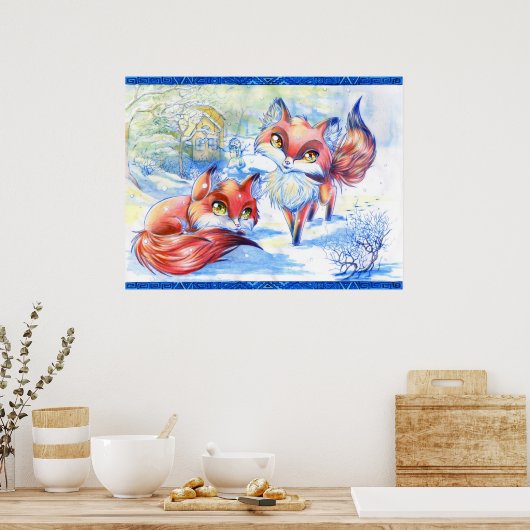 Winterfoxes Poster (Keuken)