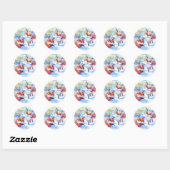 Winterfoxes Ronde Sticker (Vel)