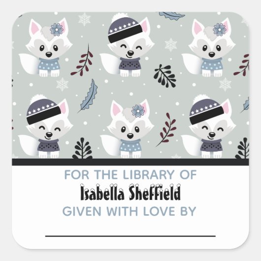Winterfoxes Vierkante Sticker (Voorkant)