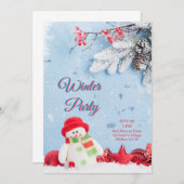 Winterful Party Invitation Kaart (Voorkant / Achterkant)