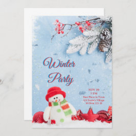 Winterful Party Invitation Kaart