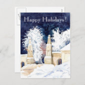 Wintergate bij nacht (schets) feestdagenkaart (Voorkant / Achterkant)