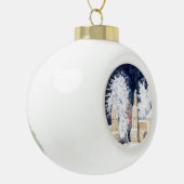 Wintergate bij nacht (schets) keramische bal ornament (Links)
