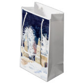 Wintergate bij nacht (schets) klein cadeauzakje (Achterkant Gekanteld)