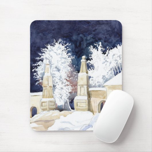 Wintergate bij nacht (schets) muismat (Met muis)
