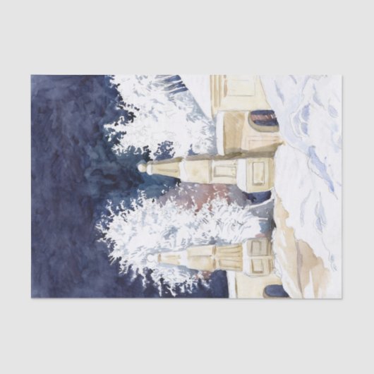 Wintergate bij nacht (schets) tissuepapier (Voorkant)