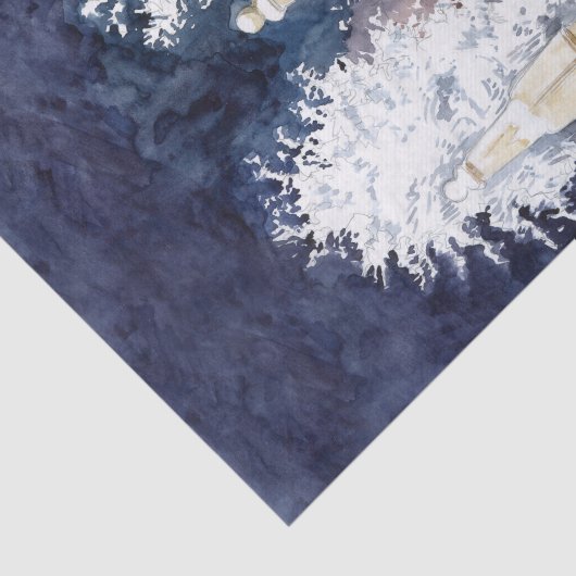 Wintergate bij nacht (schets) tissuepapier (Detail)