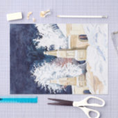 Wintergate bij nacht (schets) tissuepapier (Craft)