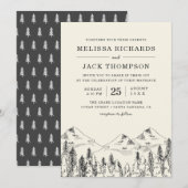 Wintergebergte Boom bos Rustic Wedding Kaart (Voorkant / Achterkant)