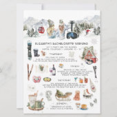 Wintergebergte | Ski Bachelorette Party Kaart (Voorkant)