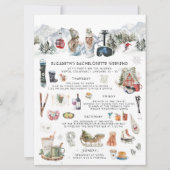 Wintergebergte | Ski Bachelorette Party Kaart (Voorkant)