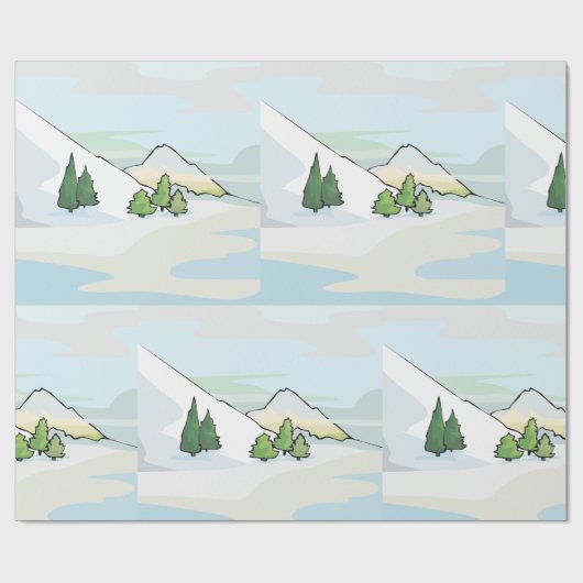Wintergebergte — Snowy Landschap Cadeaupapier (Vlak)