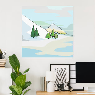 Wintergebergte — Snowy Landschap Poster