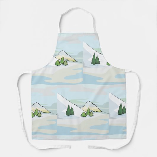 Wintergebergte — Snowy Landschap Schort (Voorkant)