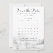 Wintergebergte sparen de kalender van de Datum Save The Date (Voorkant)