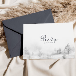 Wintergeborene wint-bruiloft-menu Keuze Antwoord Briefkaart