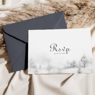 Wintergeborene wint-bruiloft-menu Keuze Antwoord Briefkaart