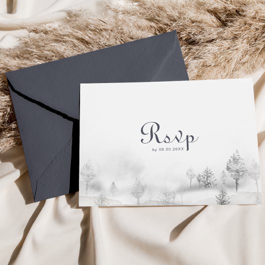 Wintergeborene wint-bruiloft-menu Keuze Antwoord Briefkaart