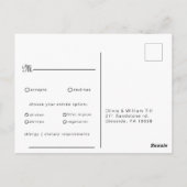 Wintergeborene wint-bruiloft-menu Keuze Antwoord Briefkaart (Achterkant)