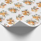 Wintergedroogde sinaasappels Kerst cadeaupapier (Hoek)