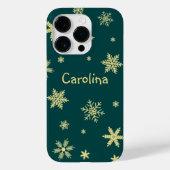 wintergeel blauwgroen patroonnaam Case-Mate iPhone case (Achterkant)