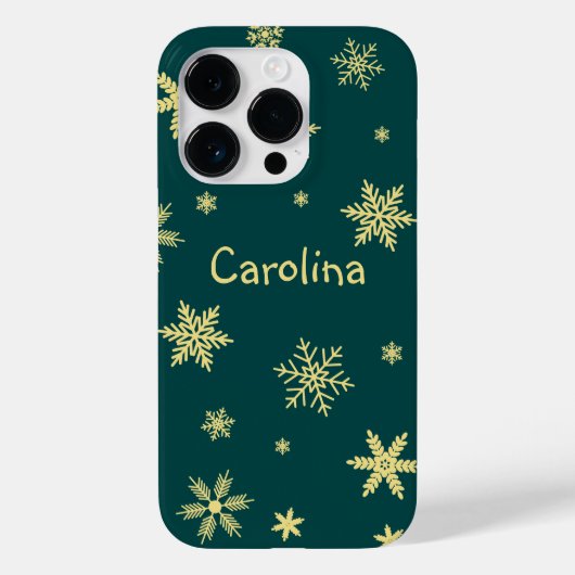 wintergeel blauwgroen patroonnaam Case-Mate iPhone case (Achterkant)