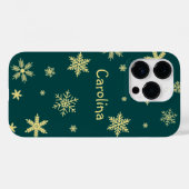 wintergeel blauwgroen patroonnaam Case-Mate iPhone case (Achterkant (horizontaal))