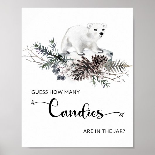 Wintergender-neutraal Raad hoeveel snoepjes Poste Poster (Voorkant)