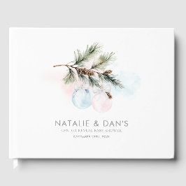 Wintergender onthullen Baby shower Gastenboek