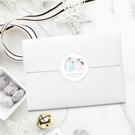 Wintergender onthullen Baby shower Ronde Sticker