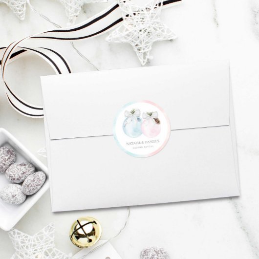 Wintergender onthullen Baby shower Ronde Sticker