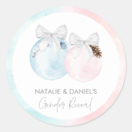 Wintergender onthullen Baby shower Ronde Sticker